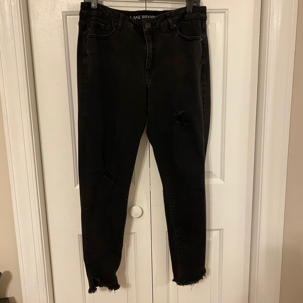 Lane Bryant black ripped skinny jeans